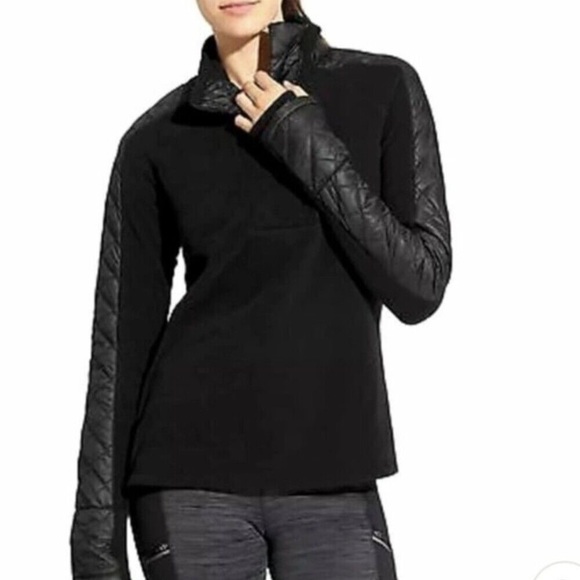 NWOT Athleta Running Jacket XXS Athletic Coat Black New Warm Soft Cozy - Picture 2 of 6